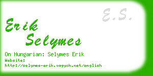 erik selymes business card